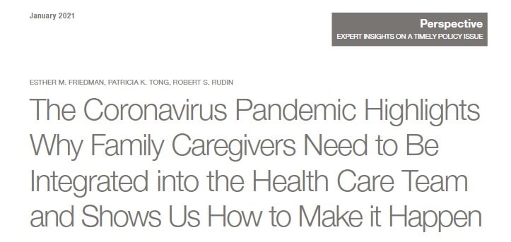 Why family caregivers need to be integrated into the health care team and show us how to make it happen