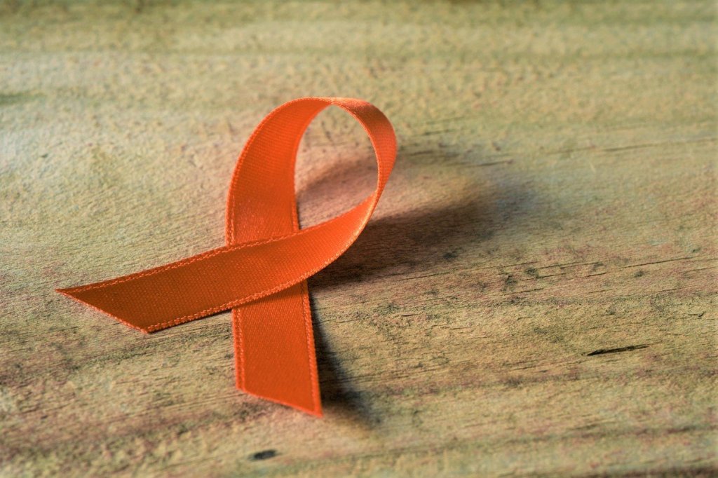 Orange cancer ribbon
