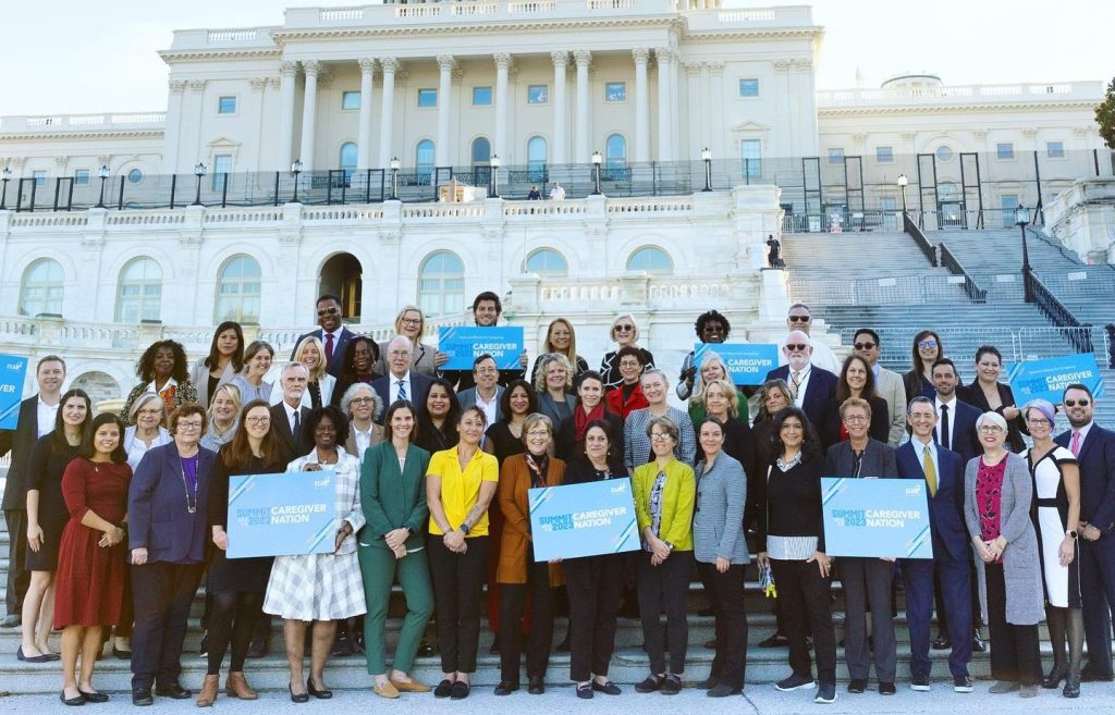 Family caregivers and advocates in front of The Capitol in Washington, D.C.