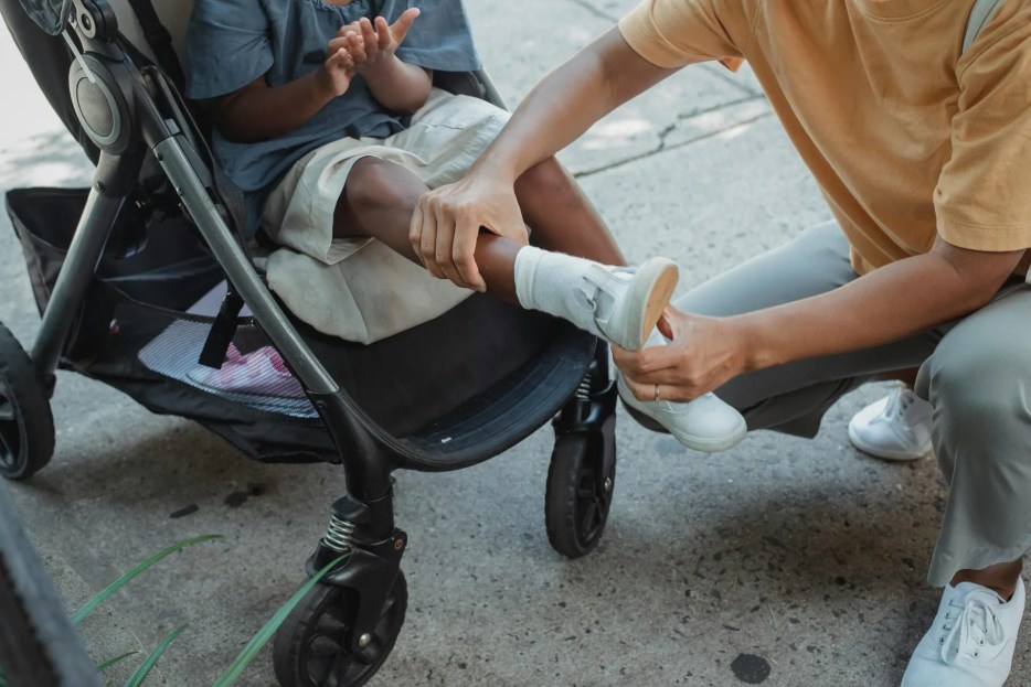 Caregiver caring for their child with autism.