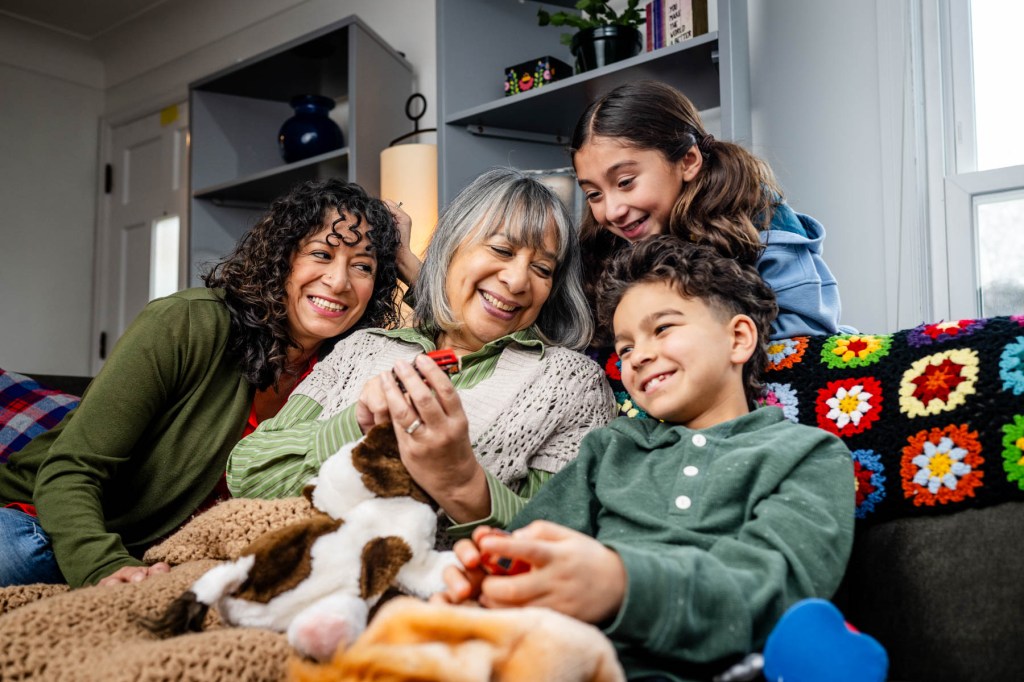 A family enjoying a relaxing moment.