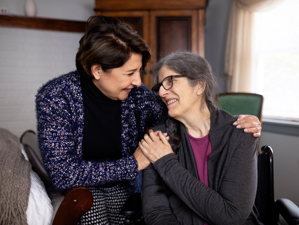 A caregiver and her mother in Connecticut