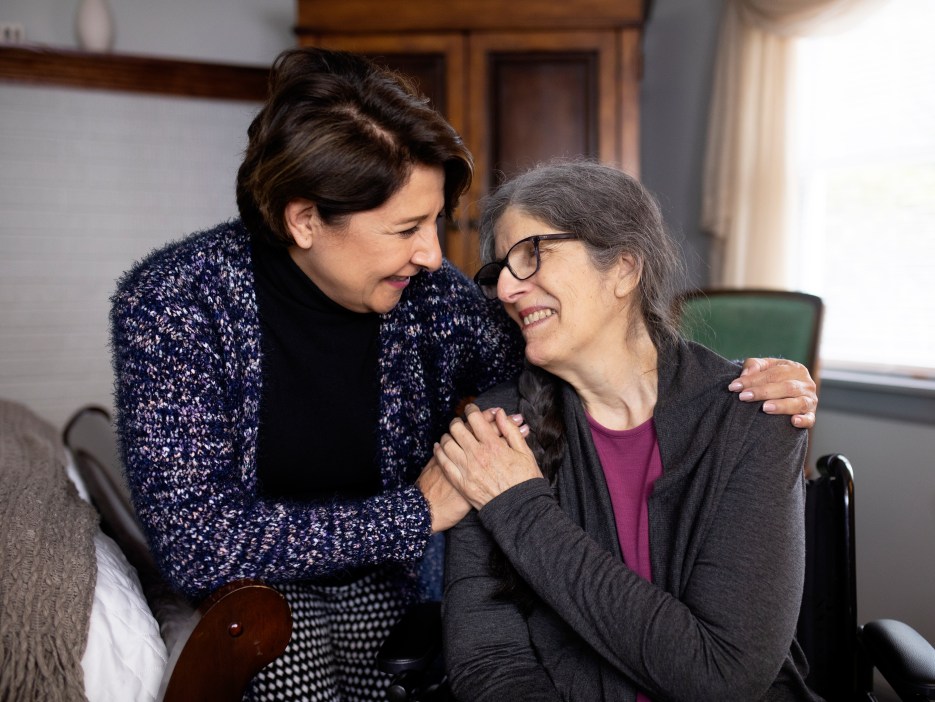 A caregiver and her mother in Connecticut