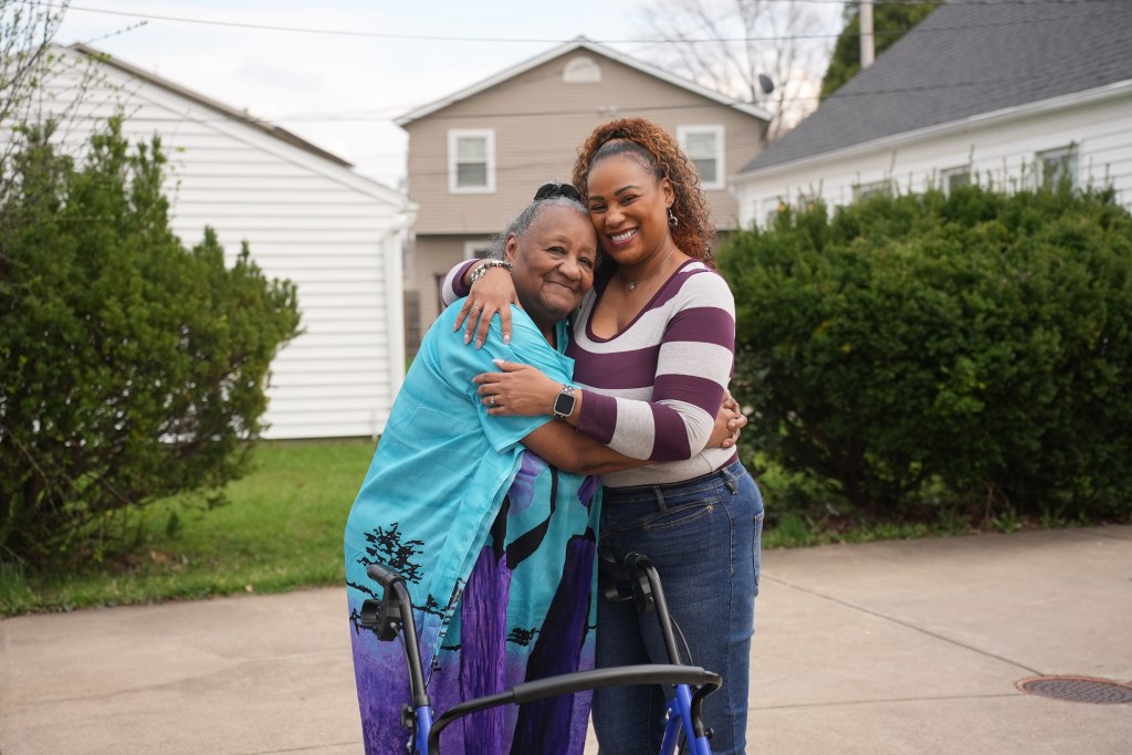 Caregiver Timothy and her mom Barbara